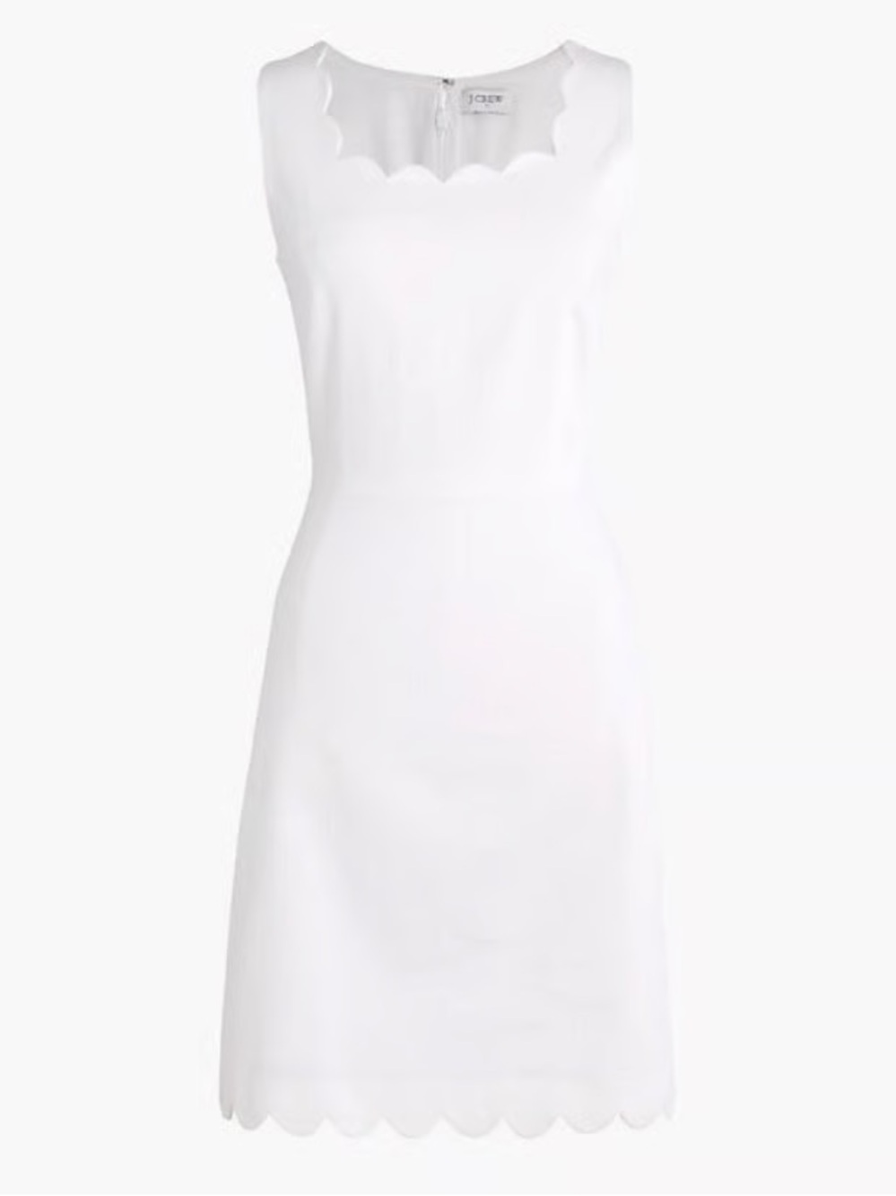 NWT SOLD OUT J.Crew White Basketweave Scallop Mini  Dress 00